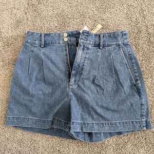 *NWT* Madewell Women's Pintucked Denim Shorts